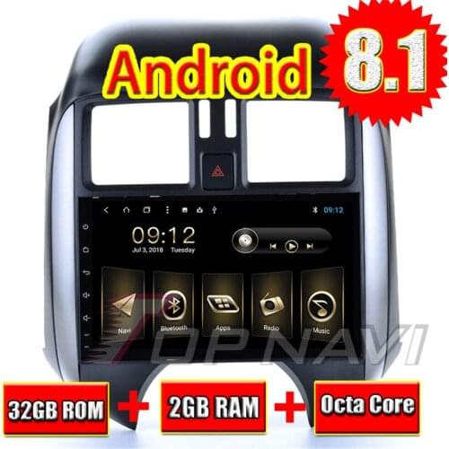 Car Head Unit for Nissan Sunny 2011 2012 2013 Android 8.1 9'' Topnavi Auto Multimedia Players Support Steering Wheeling Control