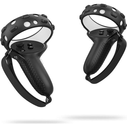 Grip Cover For Oculus Quest 2 VR Controller Handle Case Silicone Full Protective Sleeve With Knuckle Strap For Oculus Quest2 VR