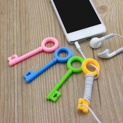 Key Shape Earphone Heaphone Cable Winder Cord Holder For iphone samsung Headphone line Cable Clip