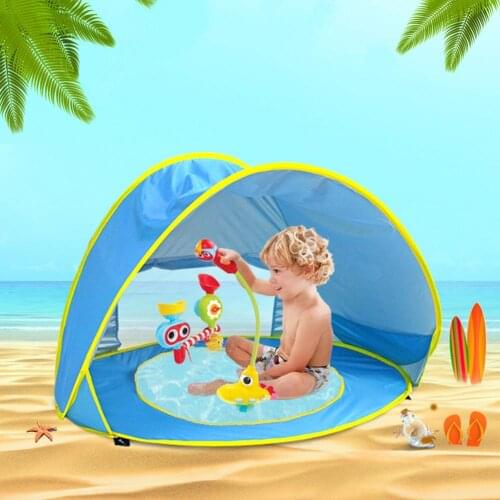 Baby Beach Tent For Outdoor Tent Pop Up Waterproof UV Protection Anti-rust Frame Breathable Mesh Sunshade Tent Before 36 Months