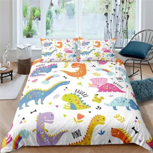 Home Textiles Luxury 3D Dinosaur Print Duvet Cover Set 2/3 Pcs Pillowcase Kids Bedding Set AU/EU/UK/US Queen and King Size