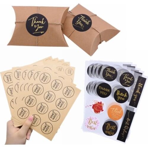 Labels Stickers Round Vintage Kraft Paper Thank You Stickers Sealing Label Stickers DIY Handmade Gift Sticker Stationery Sticker