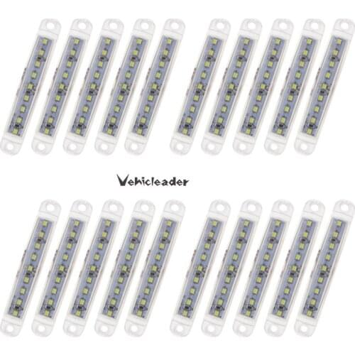 20pcs White 9LED Lights Car truck trailer truck Waterproof Side Marker Signal Parking Lights Lamp 24V tail indicator Light