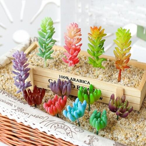 Home Garden Decoration Mini Bonsai Christmas Halloween Party Supplies Green Red Blue Purple White Artificial Succulents Plants
