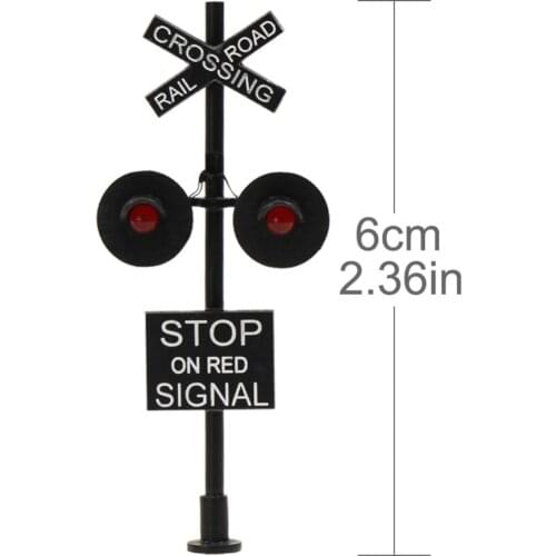 JTD877RP 1 set/2 Sets/6 sets HO Scale 6cm Railroad Crossing Signals 2 heads LED made + Circuit board flasher