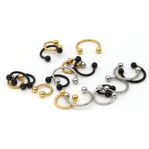 10Pcs Stainless Steel, Titanium Steel Nail Eyebrow Lip Nail Nose Ring Earrings Allergy Puncture Accessories Personality Trend