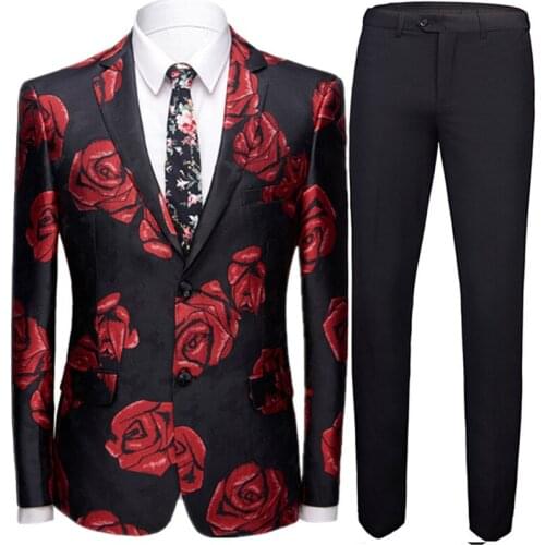European Banquet Dress Coat Pants High Quality 2 Piece Suit Set / Mens Wedding Groom Blazer Jacket Trousers High-end Plus Size
