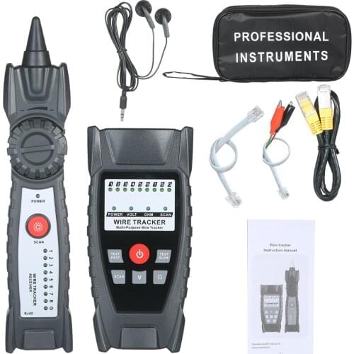 Wire Tracker Multifunctional RJ11 RJ45 Cable Tester Telephone & Network Line Finder with Headphone for Network Maintenance