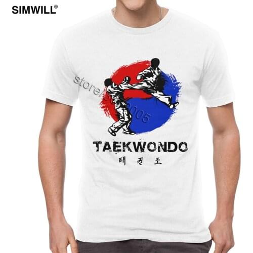 Fashion Taekwondo Tshirt Gorgeous Casual Soft Cotton T Shirts Mens Short Sleeves O Neck korean yin yang T-Shirt