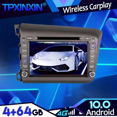 IPS Carplay Android 10.0 PX6 4G-64G For Honda CIVIC Left 2012+ DSP Tape Recoder Multimedia Player Head Unit Navi GPS Auto Radio