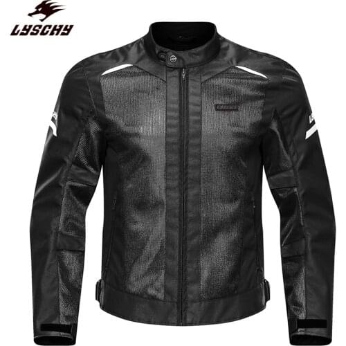 2021 LYSCHY Men Motorcycle Riding Clothes Jacket Mesh Fabric Ventilation Comfort Summer Riding Protective Jacket CE Protector