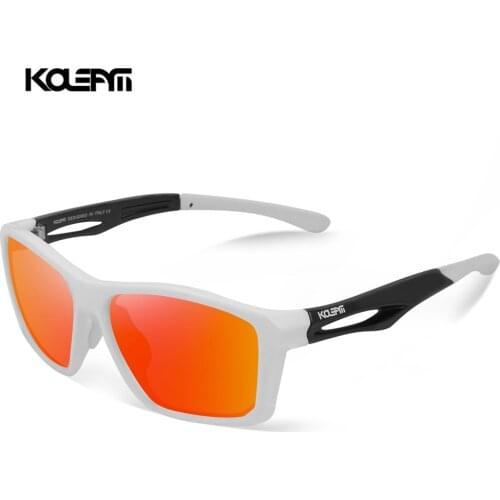 Flexible TR90 Frame Mirrored Sunglasses Polarized Men outdoor Eyewear Rubber nose pads 100%UV With Original Case KD626-C6