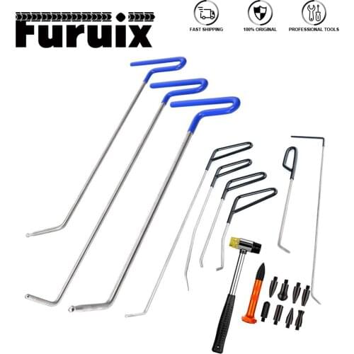 Paintless Dent Repair Spring Steel Rods Body Dent Removal Hail Set Repair Hammer with 8 pcs Tap Down