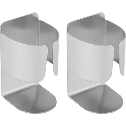 2-Piece Self-Adhesive Wall-Mounted Stainless Steel Electric Toothbrush Holder Bathroom and Kitchen Storage Accessories