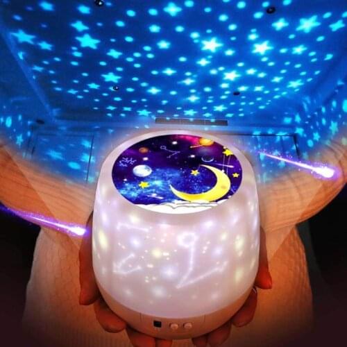 Room Rotating Night Light Childrens birthday gifts Colorful Starry Sky Projector Rotation Starry Moon Night Lamp USB Charging