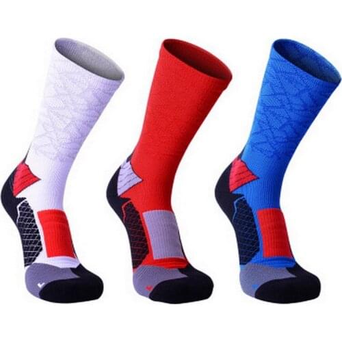 1Pair Professional Badminton Tennis Basketball Socks For Men Non-slip Ankle Protective Anti-sprain Sports Socks