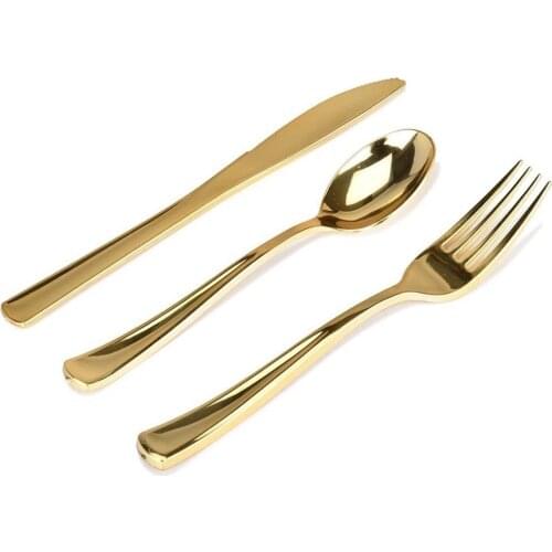 Disposable Tableware 25Pcs Forks Knives Spoons Silver Plastic Tableware Suitable for Catering Parties Weddings and Daily Use