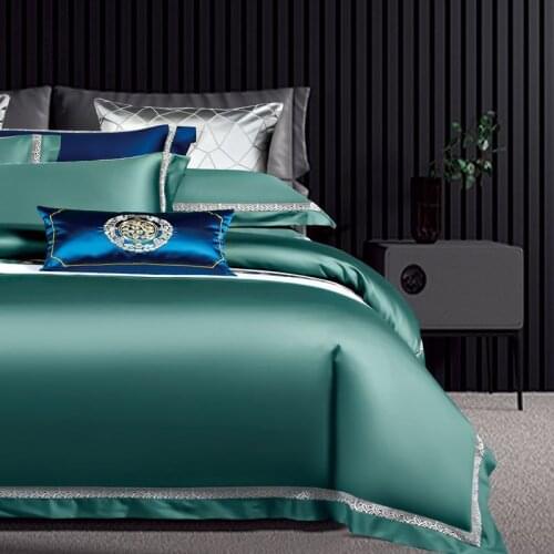 Egyptian Cotton Bed Linen Euro Duvet Cover Set Solid Brief Comforter Set Quilt Cover Sheet