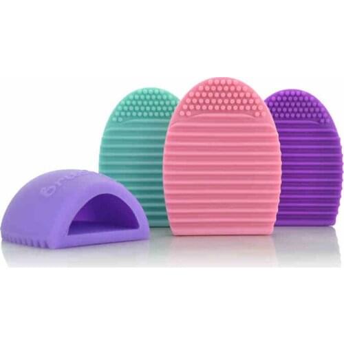 Professional 1 Piece Brush Cleaning Tools For Makeup Brushes Scrub Board Brushegg Cleanser Silicone Brush Mat