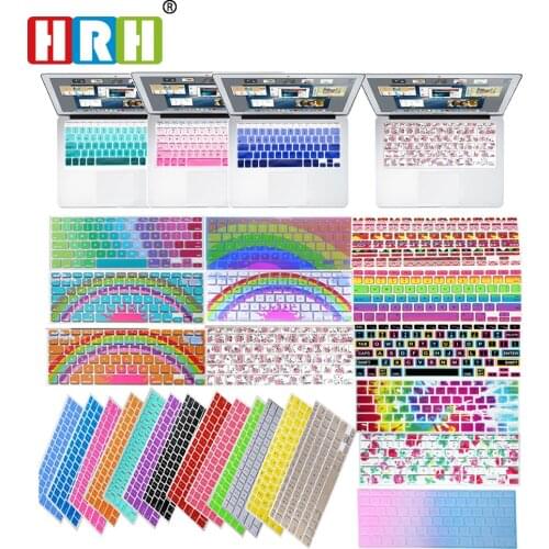 HRH Decal Rainbow Silicone US Keyboard Cover Keypad Skin Protector For Mac book Pro 13" 15" 17" Air Retina