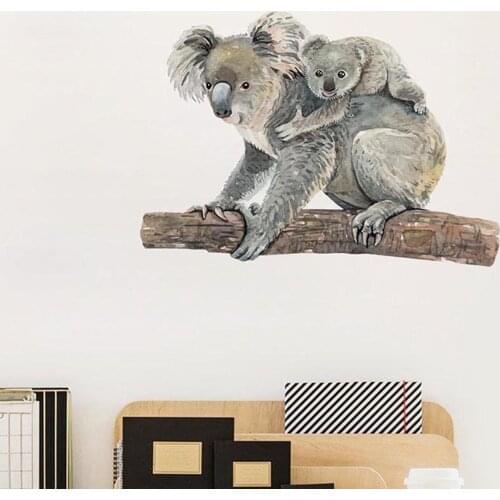 Removable Koala Bear Self-adhesive Wall Sticker Waterproof Strong Stickness Living Room Background Decal Home Decoration Posters