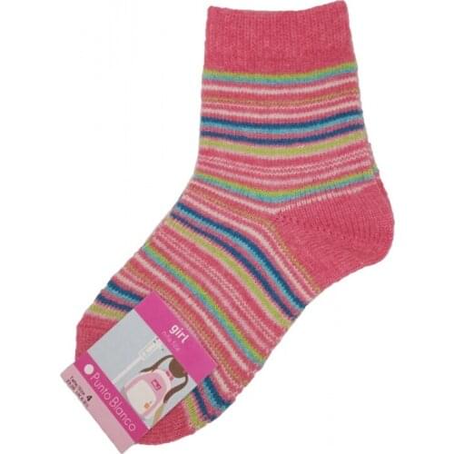 Wool socks for girl knitted white Kids