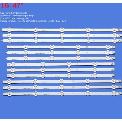 Replacement Backlight LED Strip Bar for LG 47LN570S 47LN575S 47LA620S 47LN575V 47LA620V LC470DUE