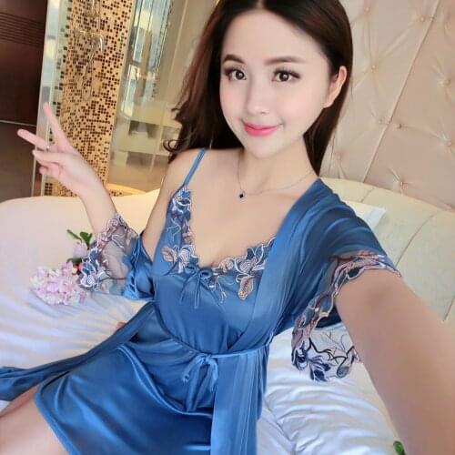 Tufaha Large Size 2-piece Sleeping Dress Sling Sleeping Dress Robe Sets Women Lingerie and Robe Sleepwear Women Set