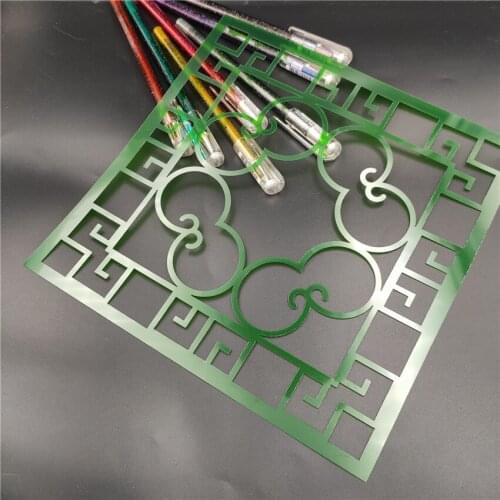 20x20cm Green border scrapbook stencils spray plastic mold shield DIY cake hollow Embellishment printing lace ruler Easter