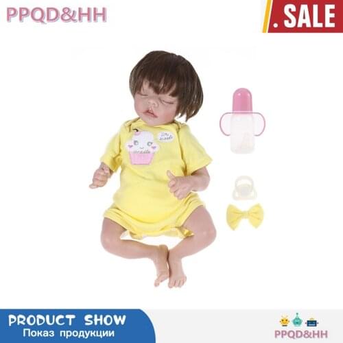Full Body Soft Silicone Baby Reborn Doll 46cm Realistic Newborn Vinyl BeBe Girl Doll Bathe Toy Birthday Gift