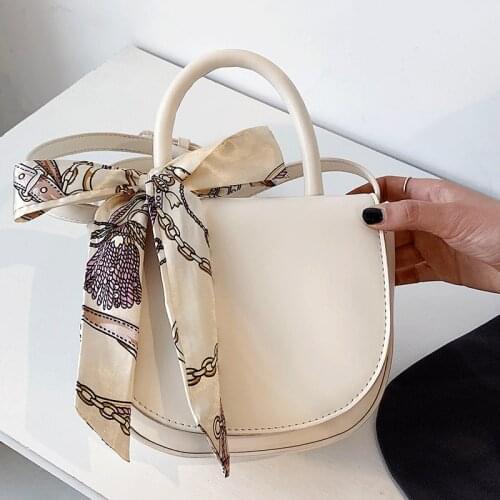 High Quality Crossbody Bags Women Solid Leather Shoulder Bag Female Vintage Ladies Messenger Bag Sac Women Handbags with Ribbon