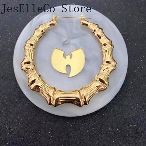 2020 Wu Tang Bamboo Earrings WU Hoop Customized Earrings Bamboo Hoops Earrings For Christmas Gift