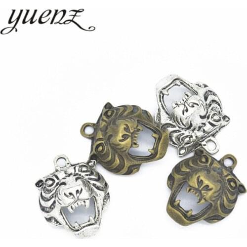 YuenZ 3 pcs 2 color Antique Silver Plated alloy tiger Charms Pendants for Jewelry Making DIY Handmade Craft 31*24mm D9141