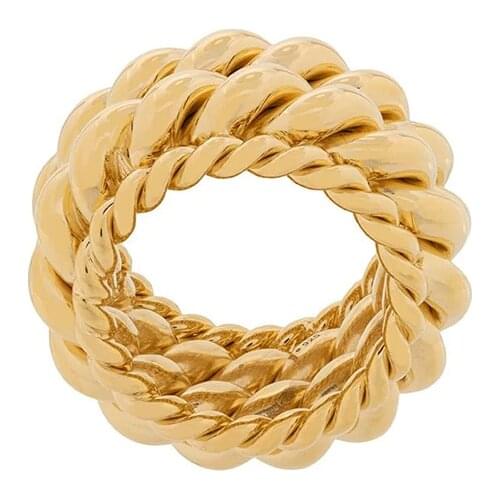 Twisted twist ring female European and American trend cold wind temperament simple index finger ring 2021 new ring