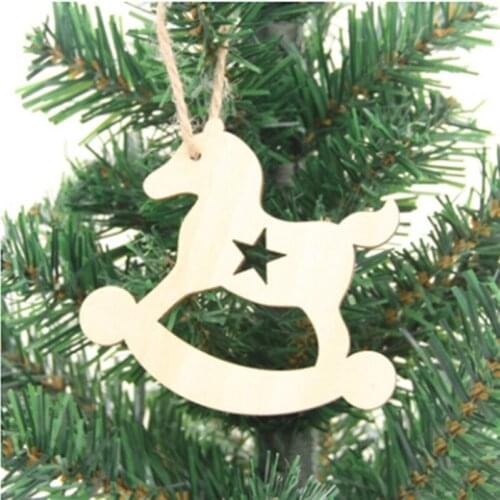 10PCS/pack DIY Christmas Decoration Small Horse Party Craft Accessories Hemp Rope Hanging Pendants Christmas Home Decorations