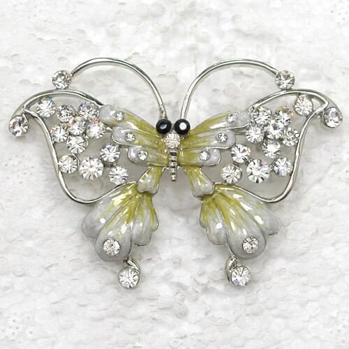 12pcs/lot Wholesale Fashion brooch Butterfly Enamel Rhinestone Pin brooches C102002