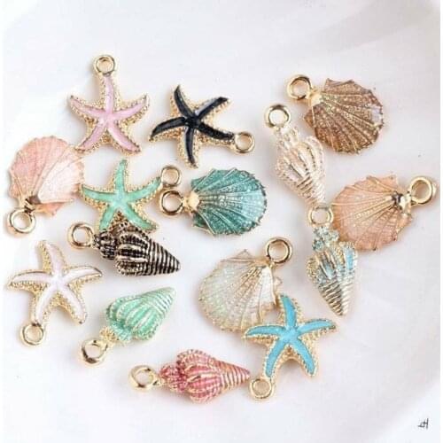 13 Beautiful Conch Shell Pendant Ocean Pendant Starfish Anklet Bracelet Necklace DIY Handmade Craft Jewelry