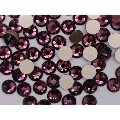 144pcs ss40 rose,lt rose,amethyst,hyacinth star cut crystal Flat back Non hotfix rhinestones 8mm glue on crystal 8 big 8 small
