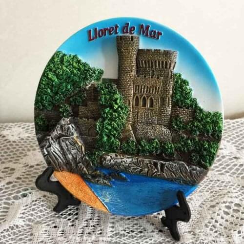 15cm The three-dimensional landscape tourism commemorative decoration ornaments of Spains LLORET DE MAR castle