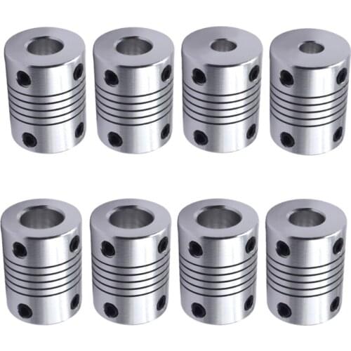 5pcs 3D printer accessories coupling 5X5 5X8 flexible coupling silver 2021
