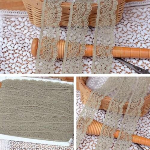 5 Meters Width 2.5cm High Quality Lace Fabric DIY Crafts Sewing Decoration Accessories For Garments Light Coffee Lace Trim