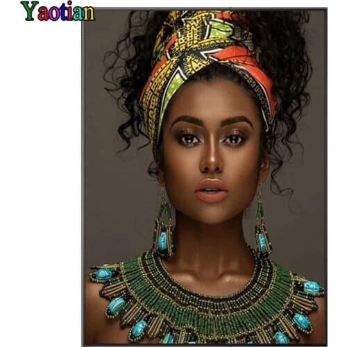 Diy Diamond Painting Mosaic African woman Full Square Round Drill 5D Cross Stitch Handmade Diamond Embroidery Needlework Art