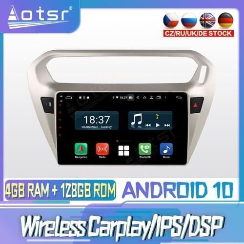 Android 10 PX6 128G For PEUGEOT 301 Citroen Elysee 2014 DVD GPS Navigation Auto Radio Stereo Multimedia Player HeadUnit 2din