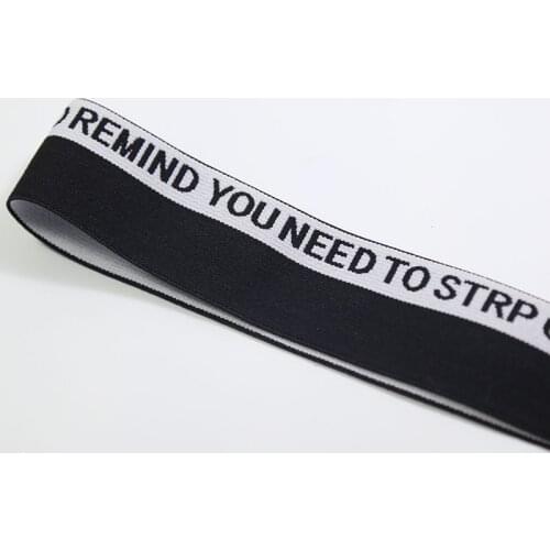 Black and white letters Elastic bands for clothes 40MM Elastic ribbon DIY Sewing Accessories rubber band elastic bands for fit