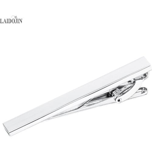 LAIDOJIN Tie Clip Pin Clasp for Mens Tie Special Gift High Quality Blank Silver Color Tie pins Brand Jewelry Free Carving Name