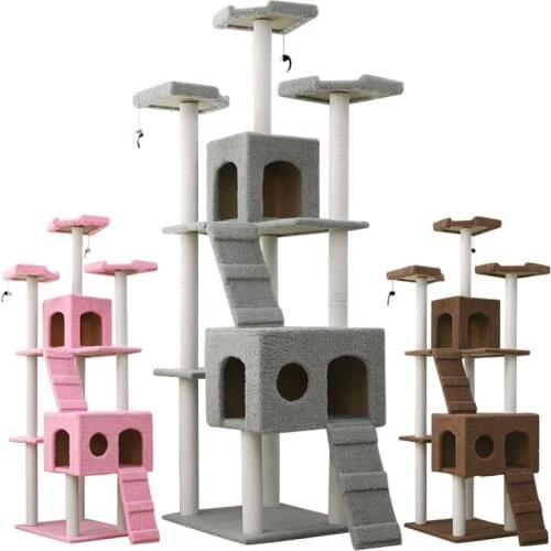 Cat Climbing Shelves Playground Cat Tree Tower Condo Furniture Multilayer Pet Furniture Condo Climbing Ladder Shelf Cat House