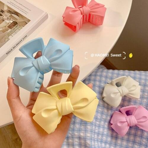 Summer new style candy color bow tie clip cute back head plastic plate hairpin shark clip hairpin headdress