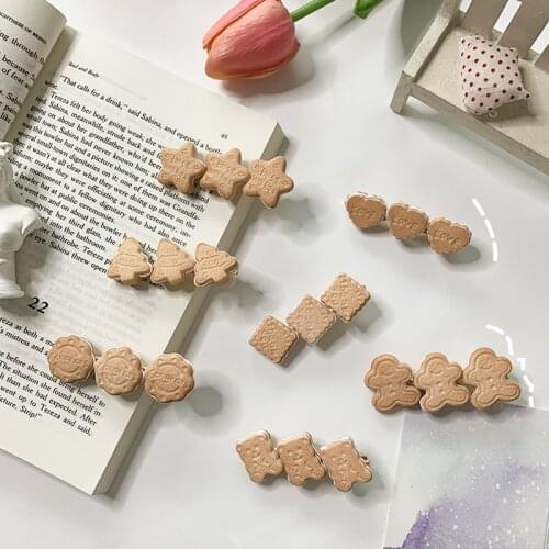 Hot Sale Girl Child Cute Biscuit Hairpin Simple Side Cookie Hair Clips Headdress Hair Ornament Fashion Hair Accessories