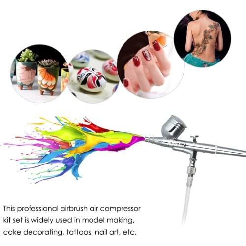 KKmoon Multi-purpose Dual Action Airbrush Mini Air Brush Nail Tool Set for Art Painting Tattoo Manicure Craft Cake Spray Model