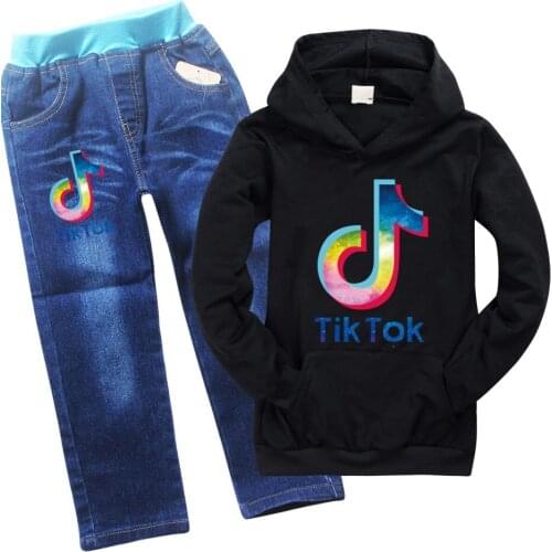 Fashion Childrens Clothing Boys and Girls Sports Suit Fashion Hooded Jacket + Jeans Boy Clothing Suit Casual Sportswear 2-16Y